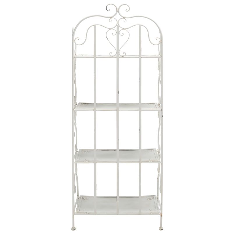 Safavieh Tyrique 4 Tier Iron Shelf Unit in White