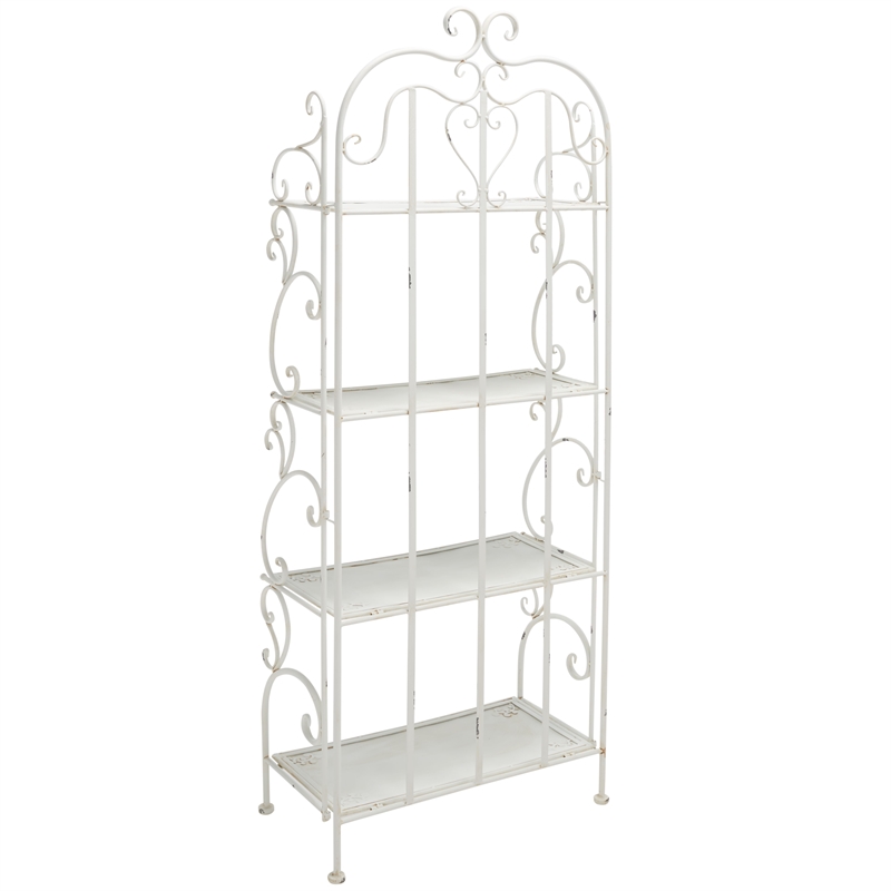 Safavieh Tyrique 4 Tier Iron Shelf Unit in White