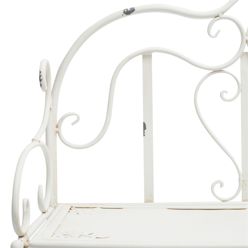 Safavieh Tyrique 4 Tier Iron Shelf Unit in White
