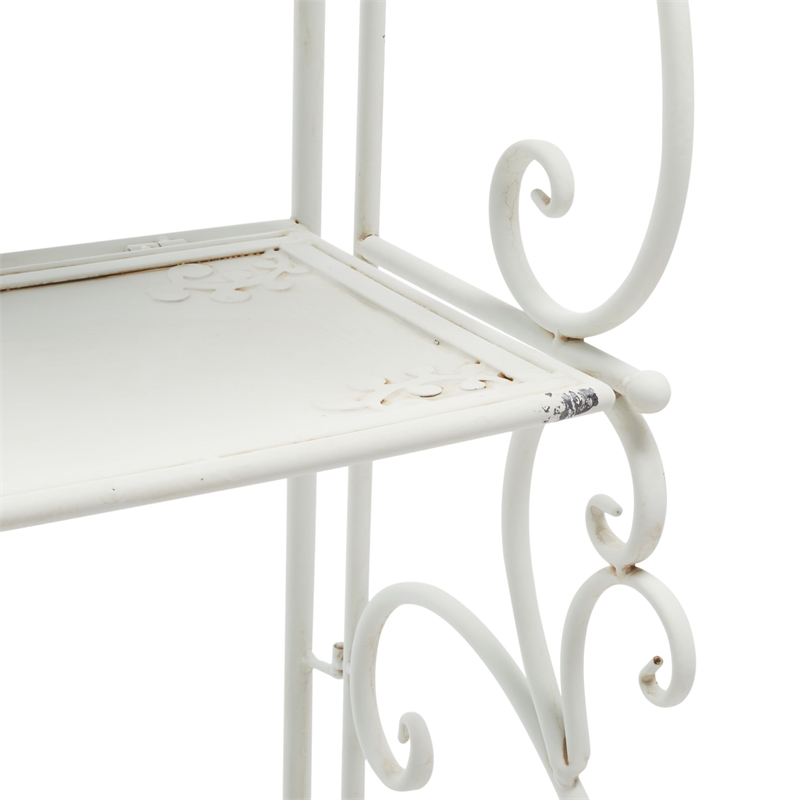 Safavieh Tyrique 4 Tier Iron Shelf Unit in White
