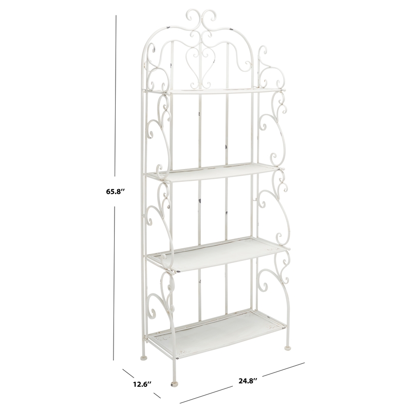 Safavieh Tyrique 4 Tier Iron Shelf Unit in White