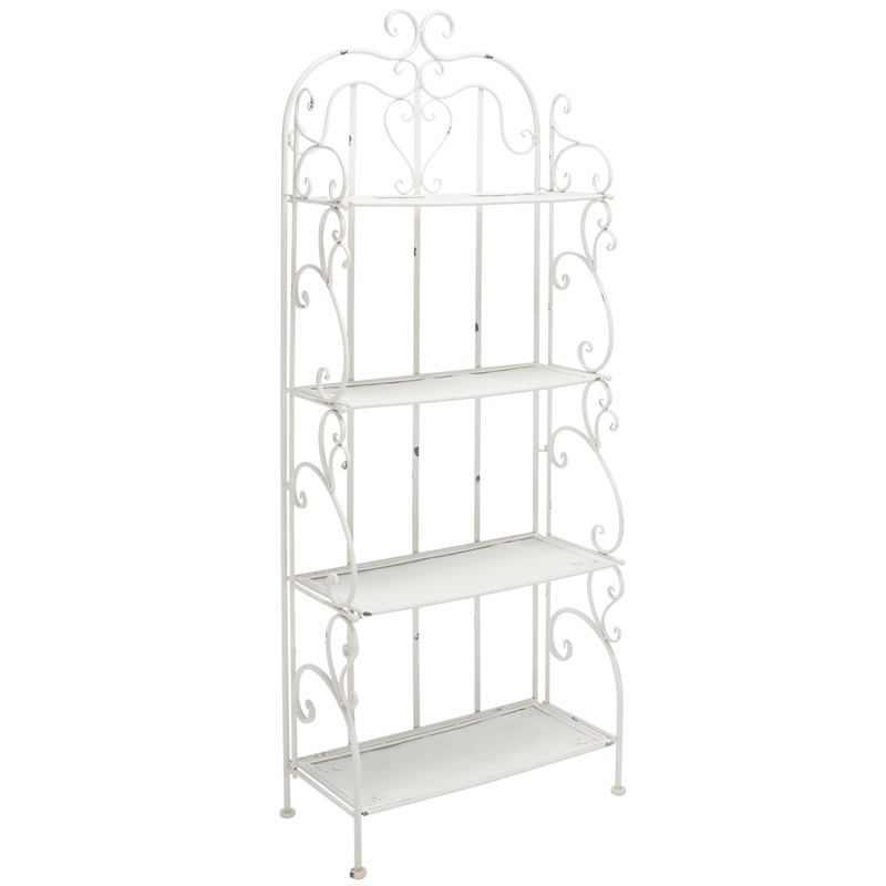 Safavieh Tyrique 4 Tier Iron Shelf Unit in White