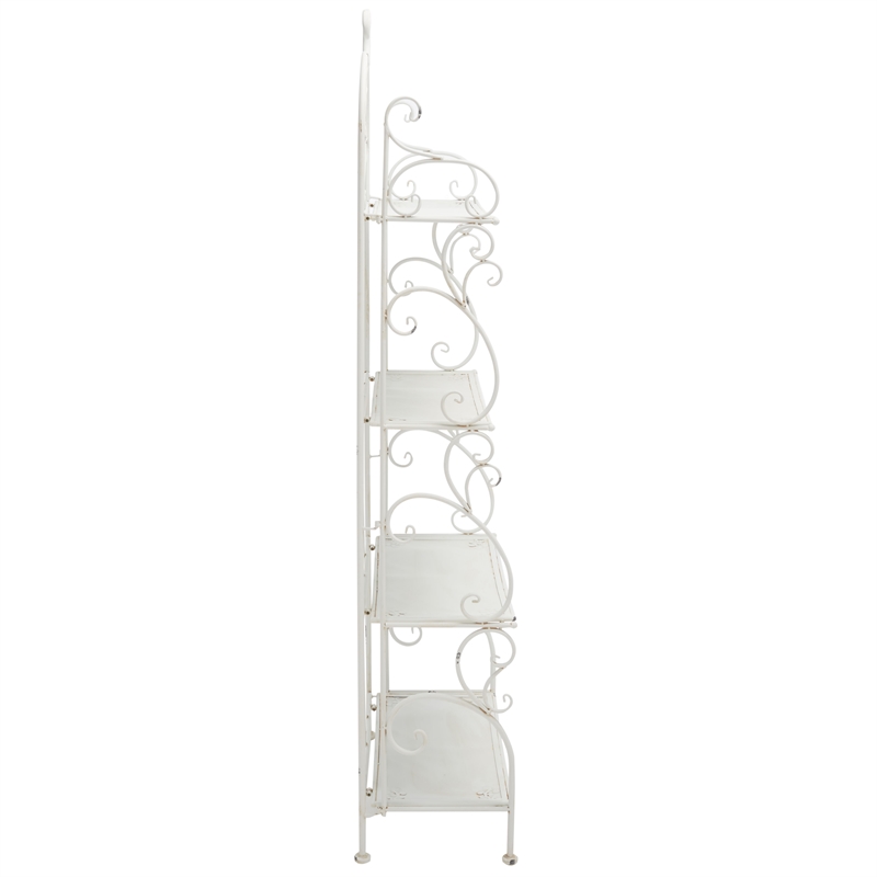 Safavieh Tyrique 4 Tier Iron Shelf Unit in White