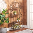 Safavieh Tyrique 4 Tier Iron Shelf Unit in Brown