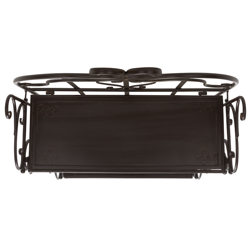 Safavieh Tyrique 4 Tier Iron Shelf Unit in Brown