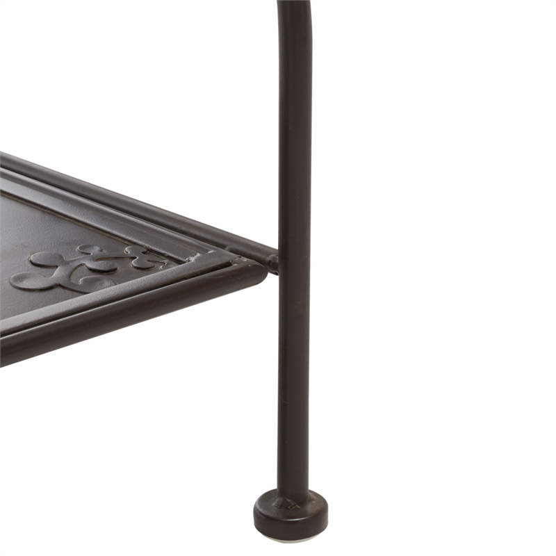 Safavieh Tyrique 4 Tier Iron Shelf Unit in Brown