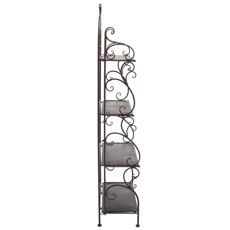 Safavieh Tyrique 4 Tier Iron Shelf Unit in Brown