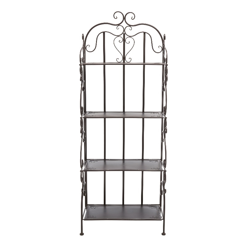 Safavieh Tyrique 4 Tier Iron Shelf Unit in Brown