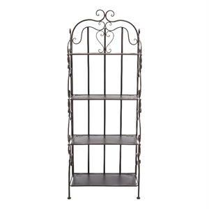 Safavieh Tyrique 4 Tier Iron Shelf Unit in Brown