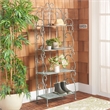 Safavieh Tyrique 4 Tier Iron Shelf Unit in Green
