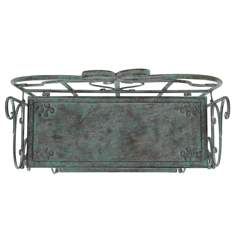 Safavieh Tyrique 4 Tier Iron Shelf Unit in Green