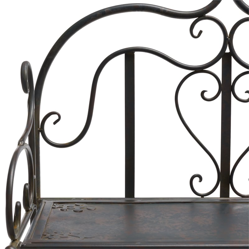 Safavieh Tyrique 4 Tier Iron Shelf Unit in Black / Rust