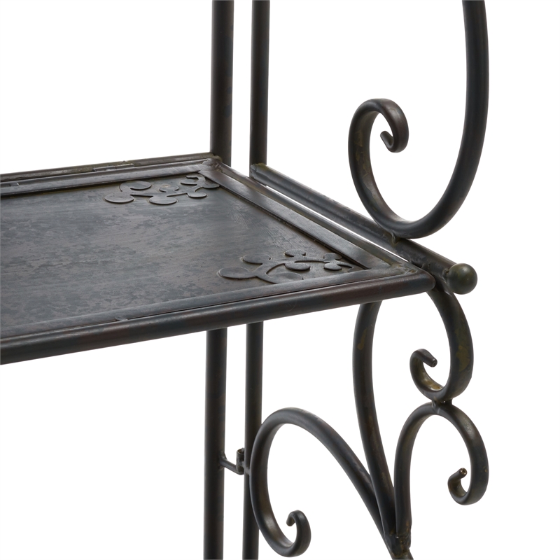 Safavieh Tyrique 4 Tier Iron Shelf Unit in Black / Rust