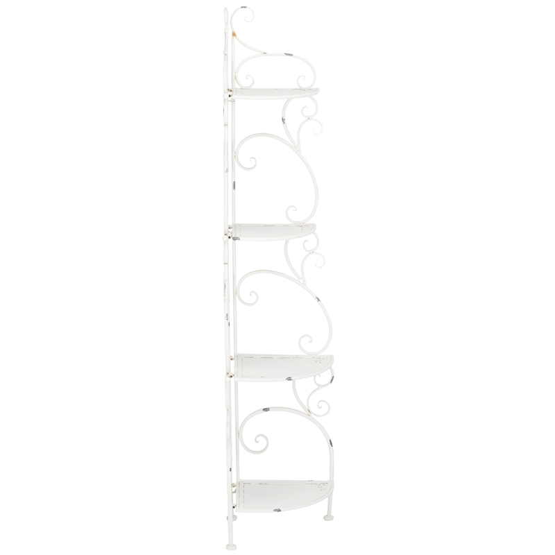 Safavieh Turuca 4 Tier Iron Corner Shelf in White