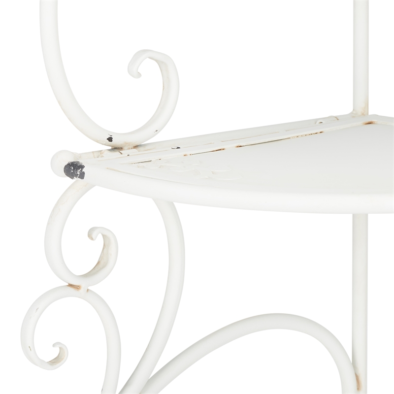 Safavieh Turuca 4 Tier Iron Corner Shelf in White