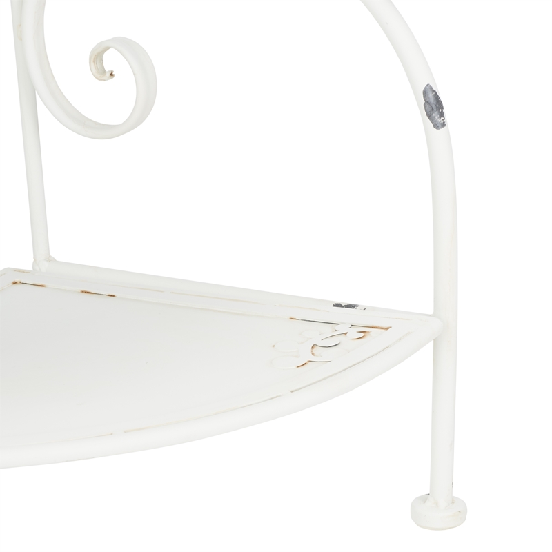 Safavieh Turuca 4 Tier Iron Corner Shelf in White