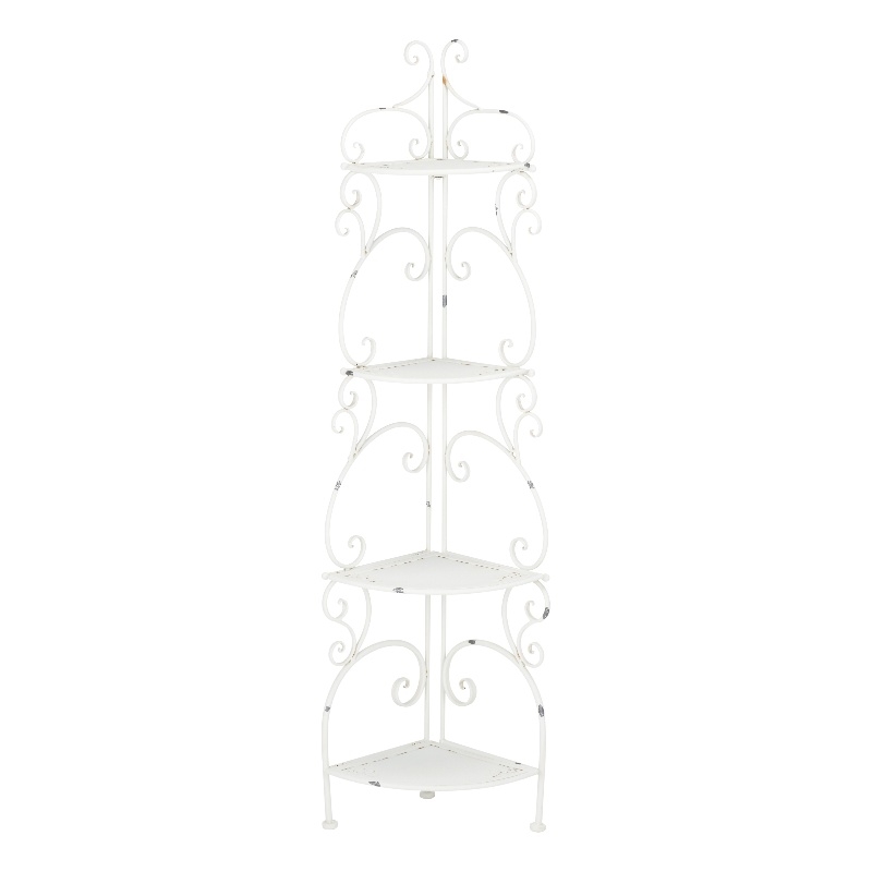 Safavieh Turuca 4 Tier Iron Corner Shelf in White