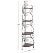 Safavieh Turuca 4 Tier Iron Corner Shelf  in Brown
