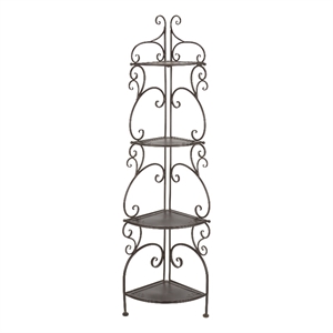 Safavieh Turuca 4 Tier Iron Corner Shelf  in Brown