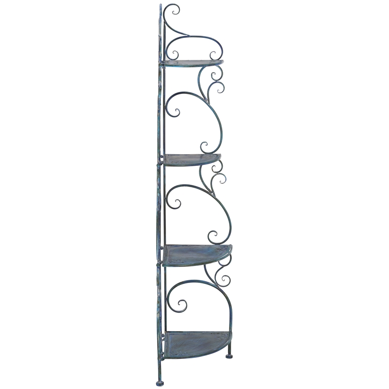 Safavieh Turuca 4 Tier Iron Corner Shelf  in Blue