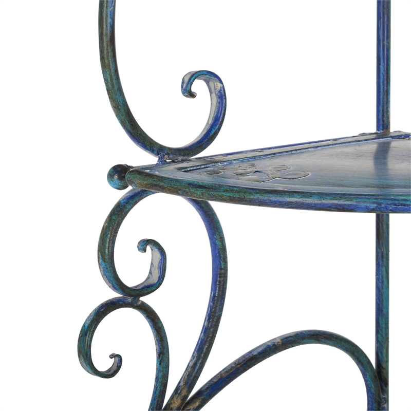 Safavieh Turuca 4 Tier Iron Corner Shelf  in Blue