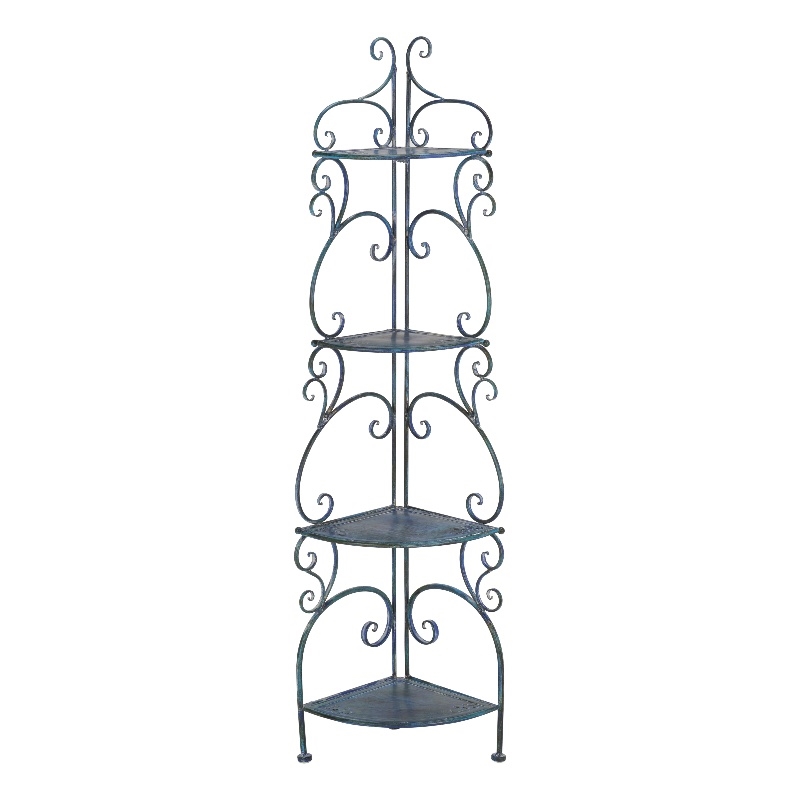 Safavieh Turuca 4 Tier Iron Corner Shelf  in Blue