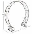 Safavieh Mizell Moon Iron Gateway in Black / Rust