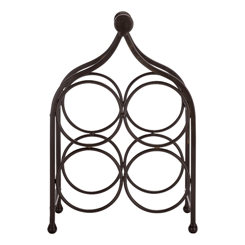 Safavieh Floyd 4 Wine Iron Bottle Holder in Brown