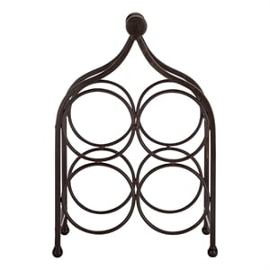 Safavieh Floyd 4 Wine Iron Bottle Holder in Brown