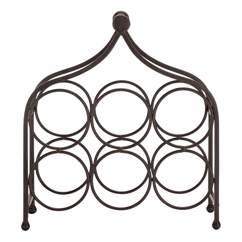 Safavieh Floyd 6 Wine Iron Bottle Holder in Brown