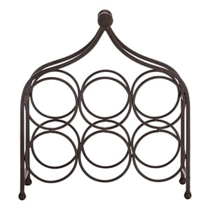 Safavieh Floyd 6 Wine Iron Bottle Holder in Brown
