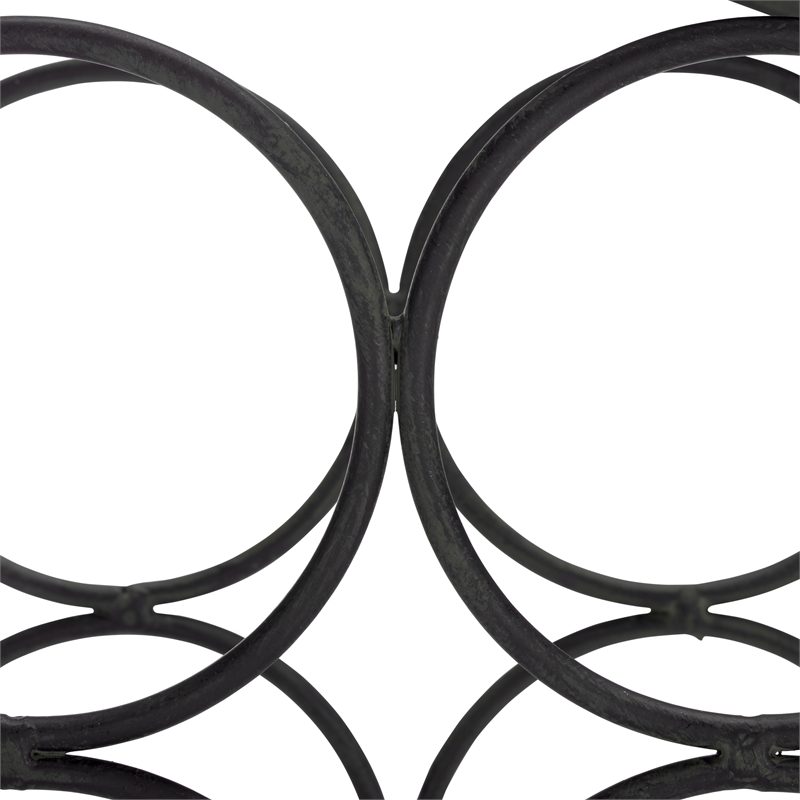 Safavieh Floyd 6 Wine Iron Bottle Holder in Black