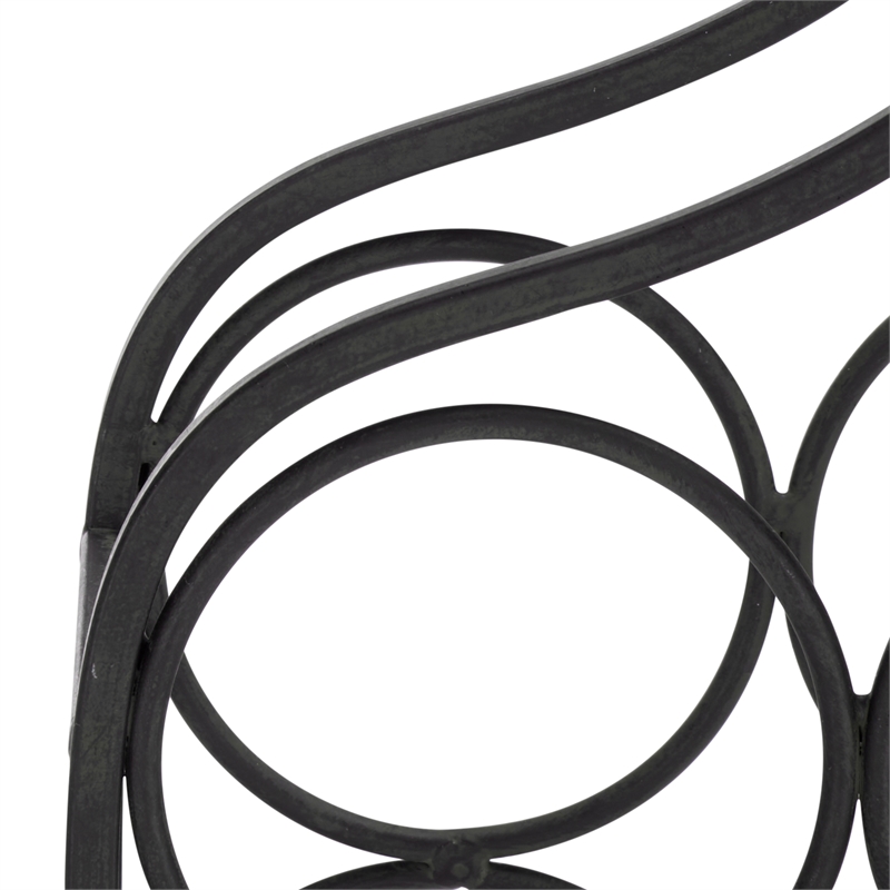 Safavieh Floyd 6 Wine Iron Bottle Holder in Black