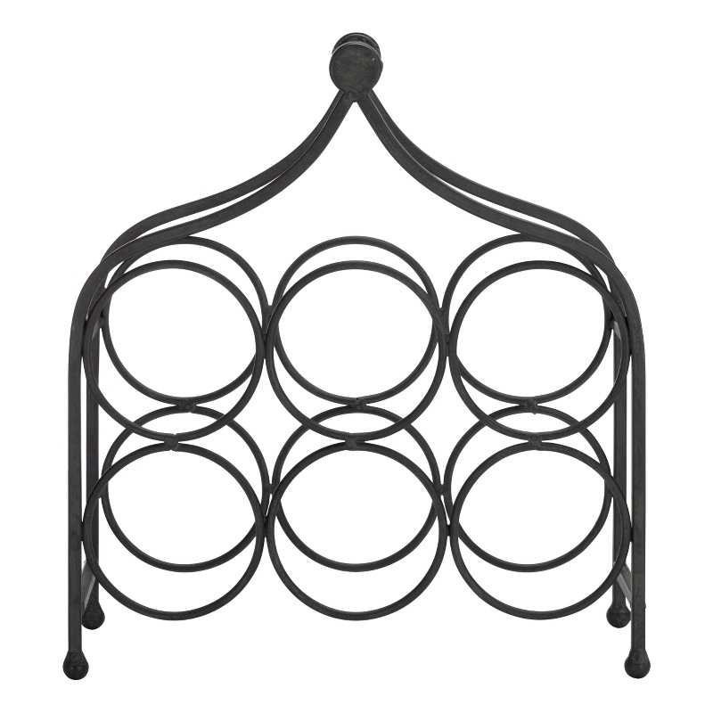 Safavieh Floyd 6 Wine Iron Bottle Holder in Black