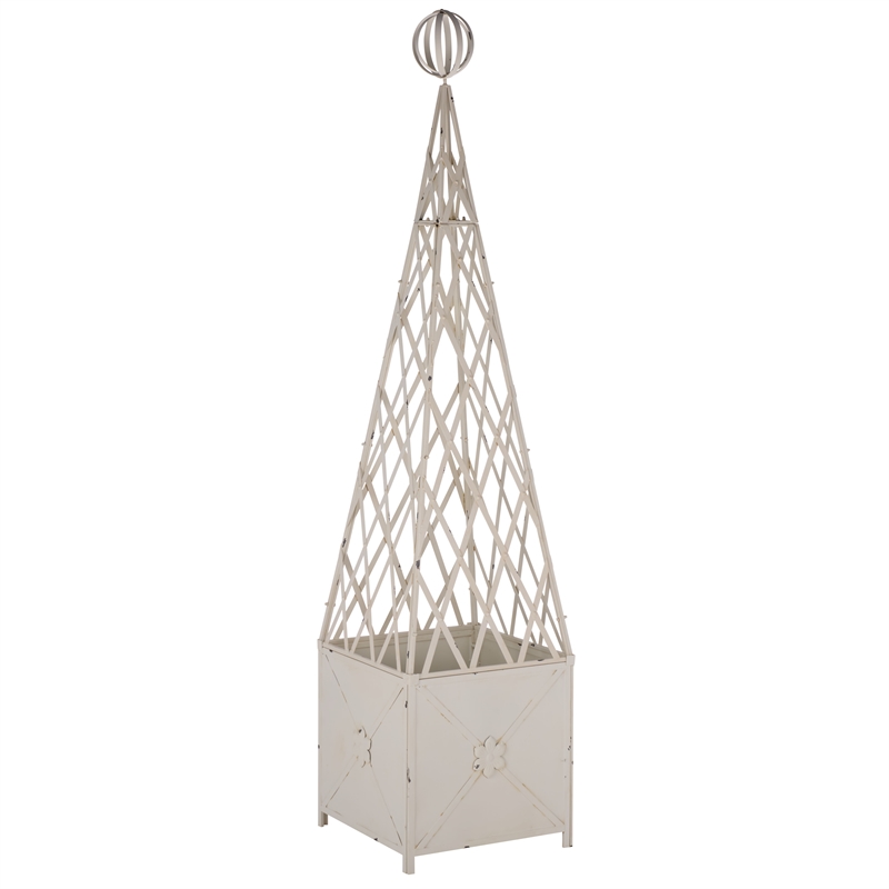 Safavieh Caledonia Iron Trellis Planter in White