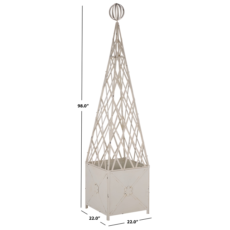 Safavieh Caledonia Iron Trellis Planter in White
