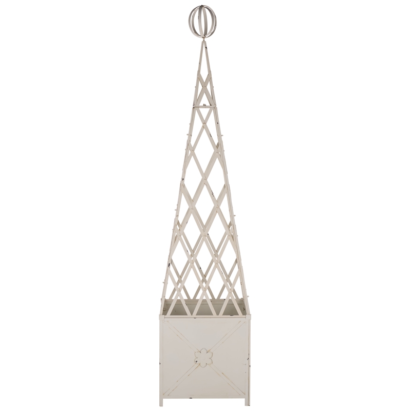 Safavieh Caledonia Iron Trellis Planter in White