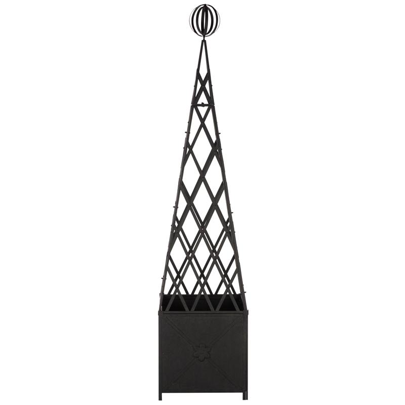 Safavieh Caledonia Iron Trellis Planter in Black