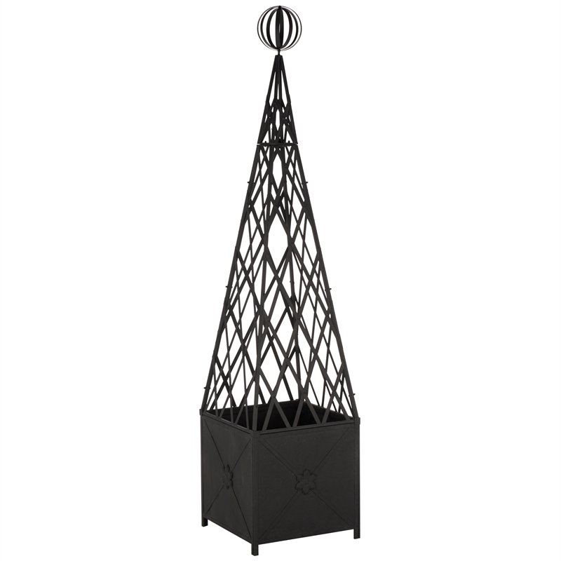 Safavieh Caledonia Iron Trellis Planter in Black