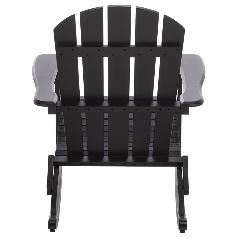 Safavieh Stowe  Adirondack Wood Rocking Chair in Black