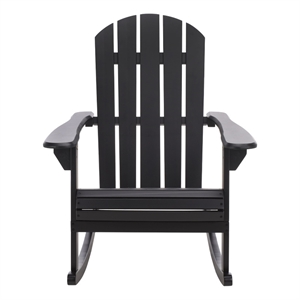 Safavieh Stowe  Adirondack Wood Rocking Chair in Black