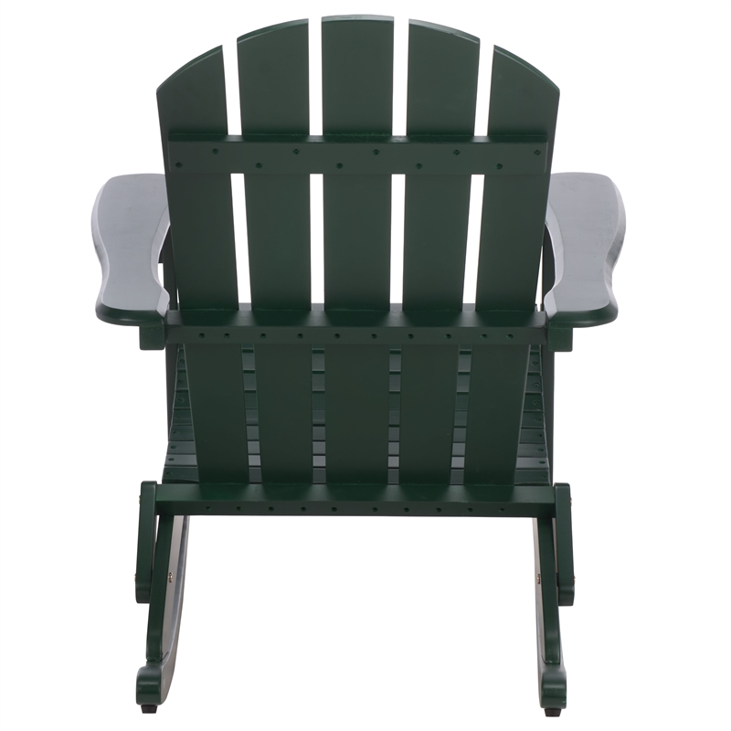 Safavieh Stowe Adirondack Wood Rocking Chair  in Green