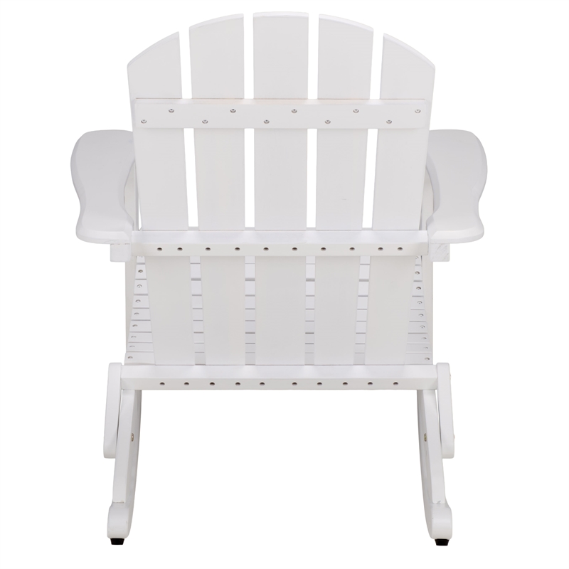 Safavieh Stowe Adirondack Wood Rocking Chair  in White