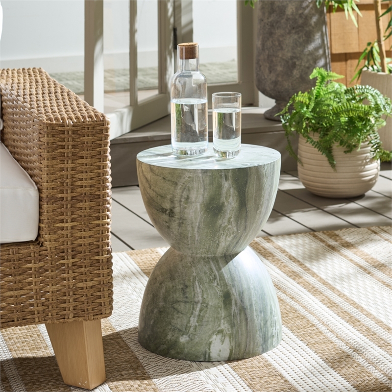 Safavieh Tina Hourglass Accent Table  in Green