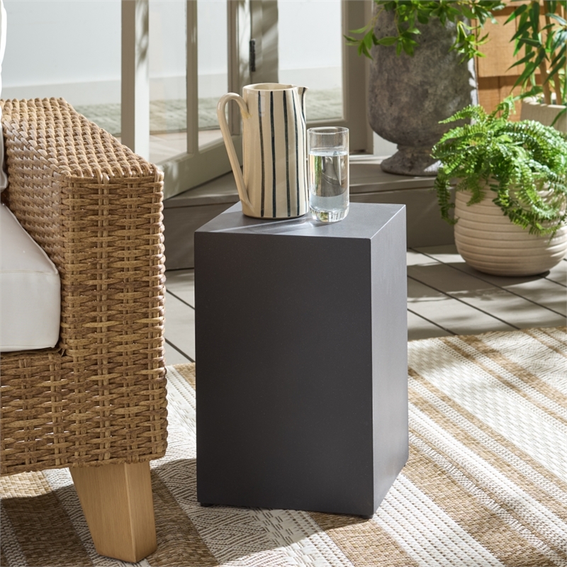 Safavieh Tina Cube Accent Table in Black