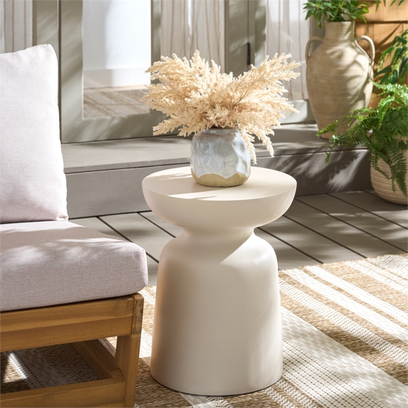 Safavieh Tina Mushroom Accent Table in Ivory