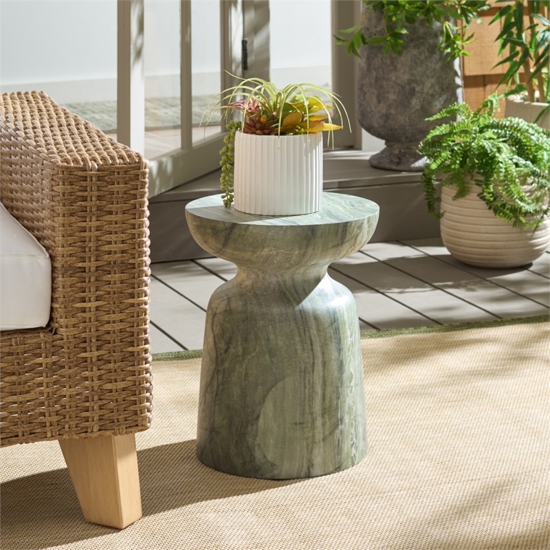 Safavieh Tina Mushroom Accent Table in Green