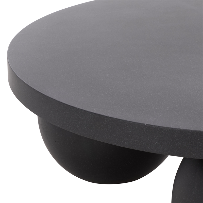 Safavieh Tina 3 Ball Round Coffee Table in Black