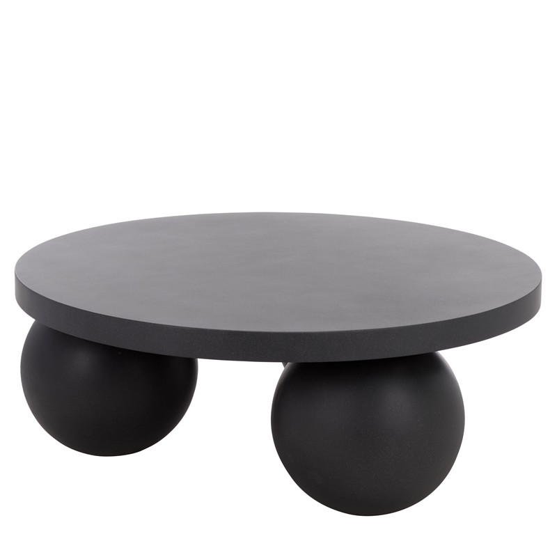 Safavieh Tina 3 Ball Round Coffee Table in Black