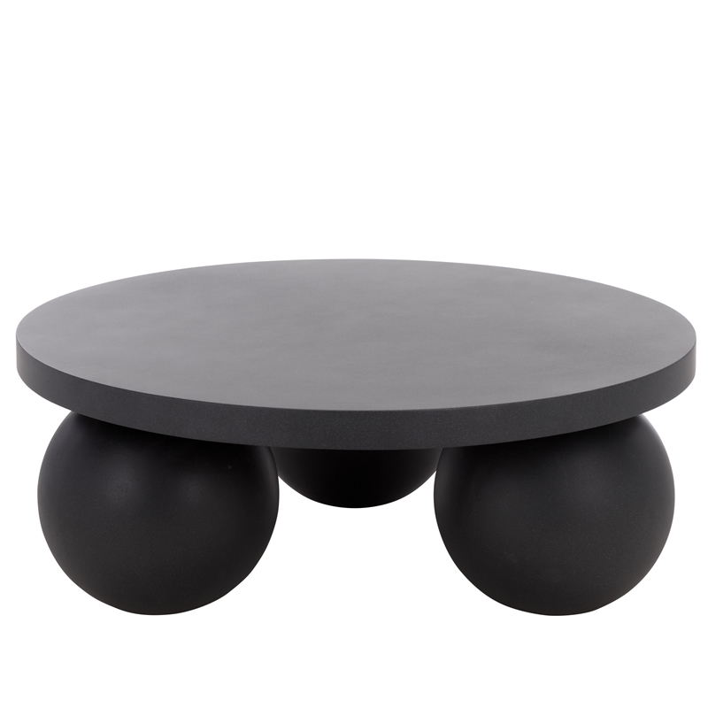 Safavieh Tina 3 Ball Round Coffee Table in Black